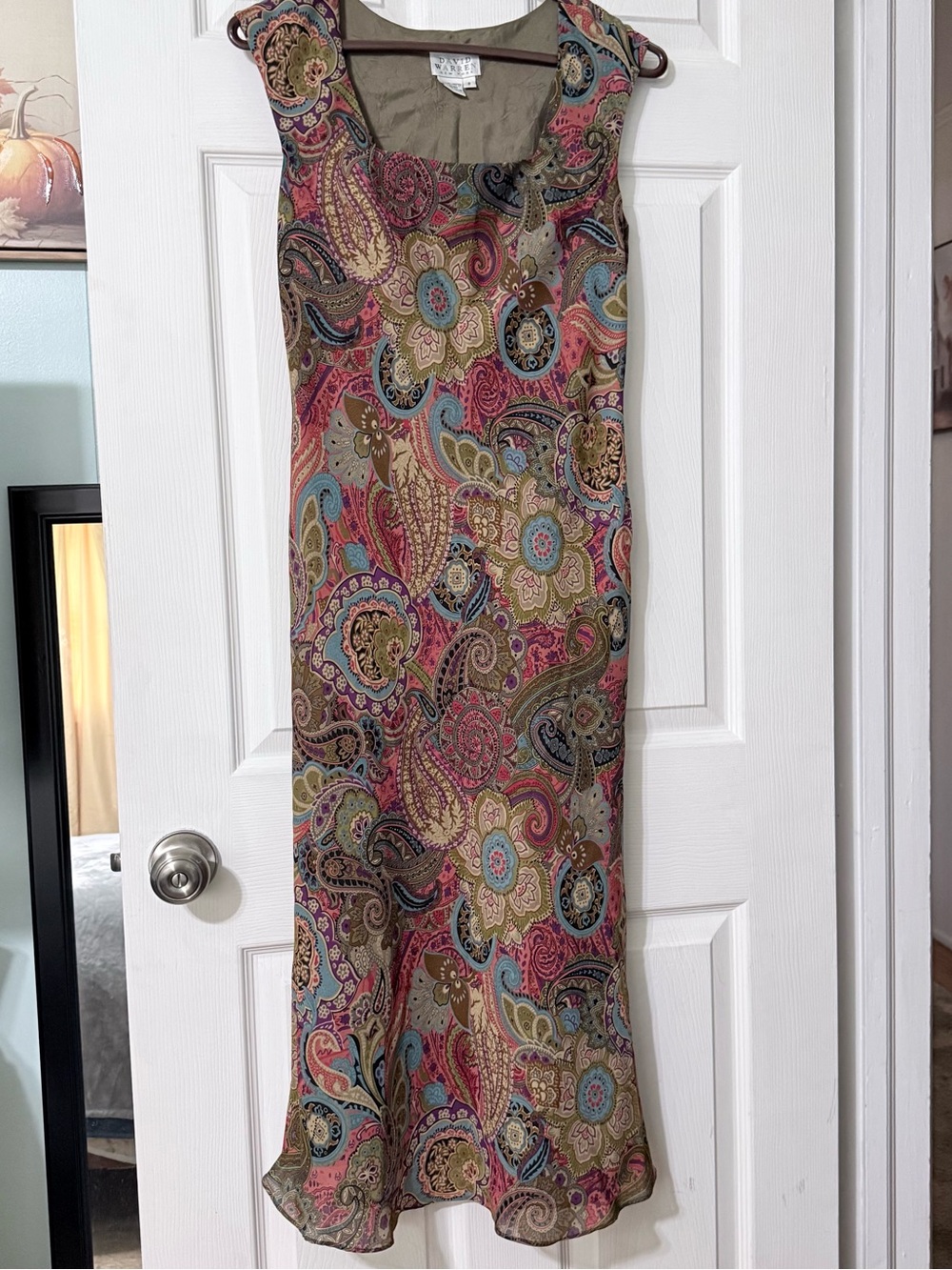 Vintage David Warren Paisley Print Sleeveless Maxi Dress Size 6